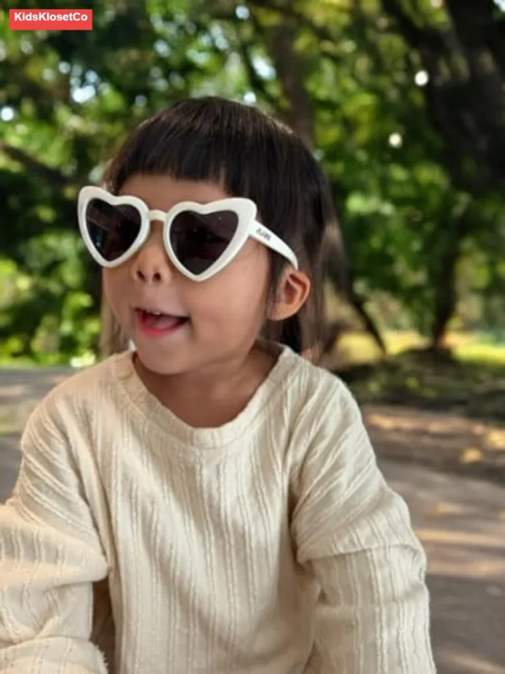 Kids Heart Sunglasses UV400 Protection Bendable TPEE Frame BPA-Free Age 3-10